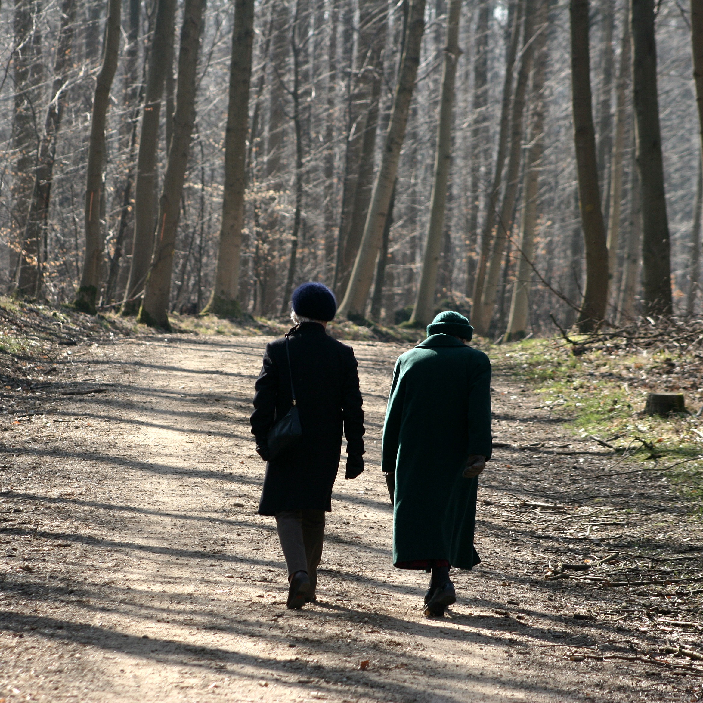 To ældre damer går tur
